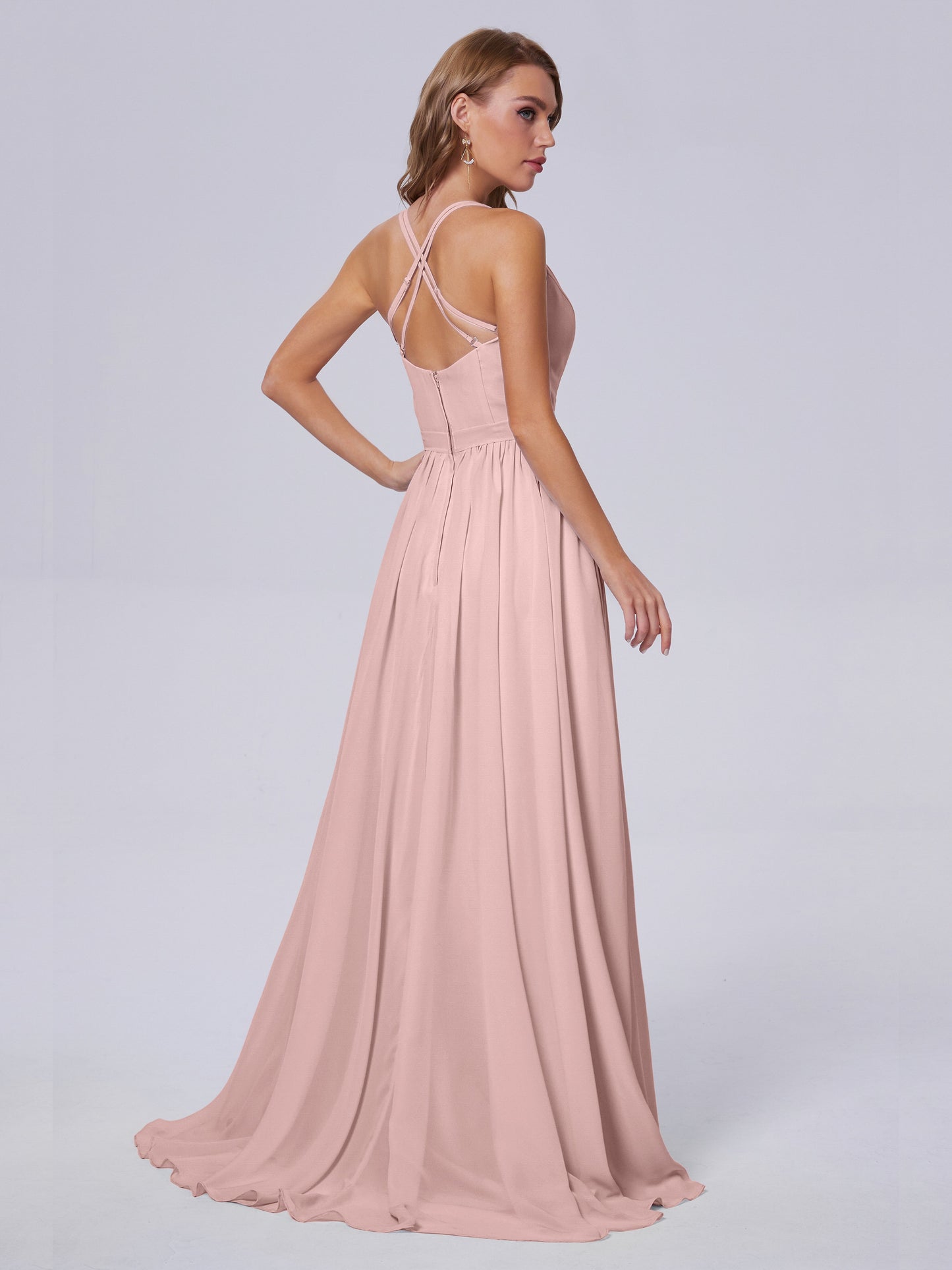Teagan Elegant Straps Chiffon Long Bridesmaid Dresses