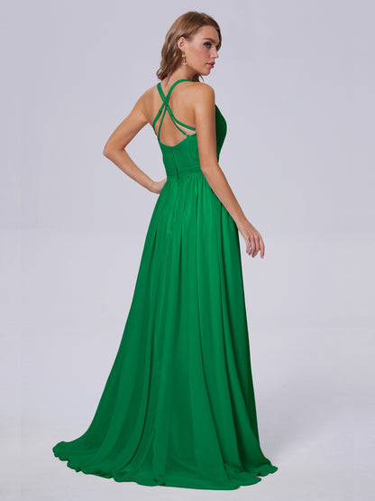 Teagan Elegant Straps Chiffon Long Bridesmaid Dresses