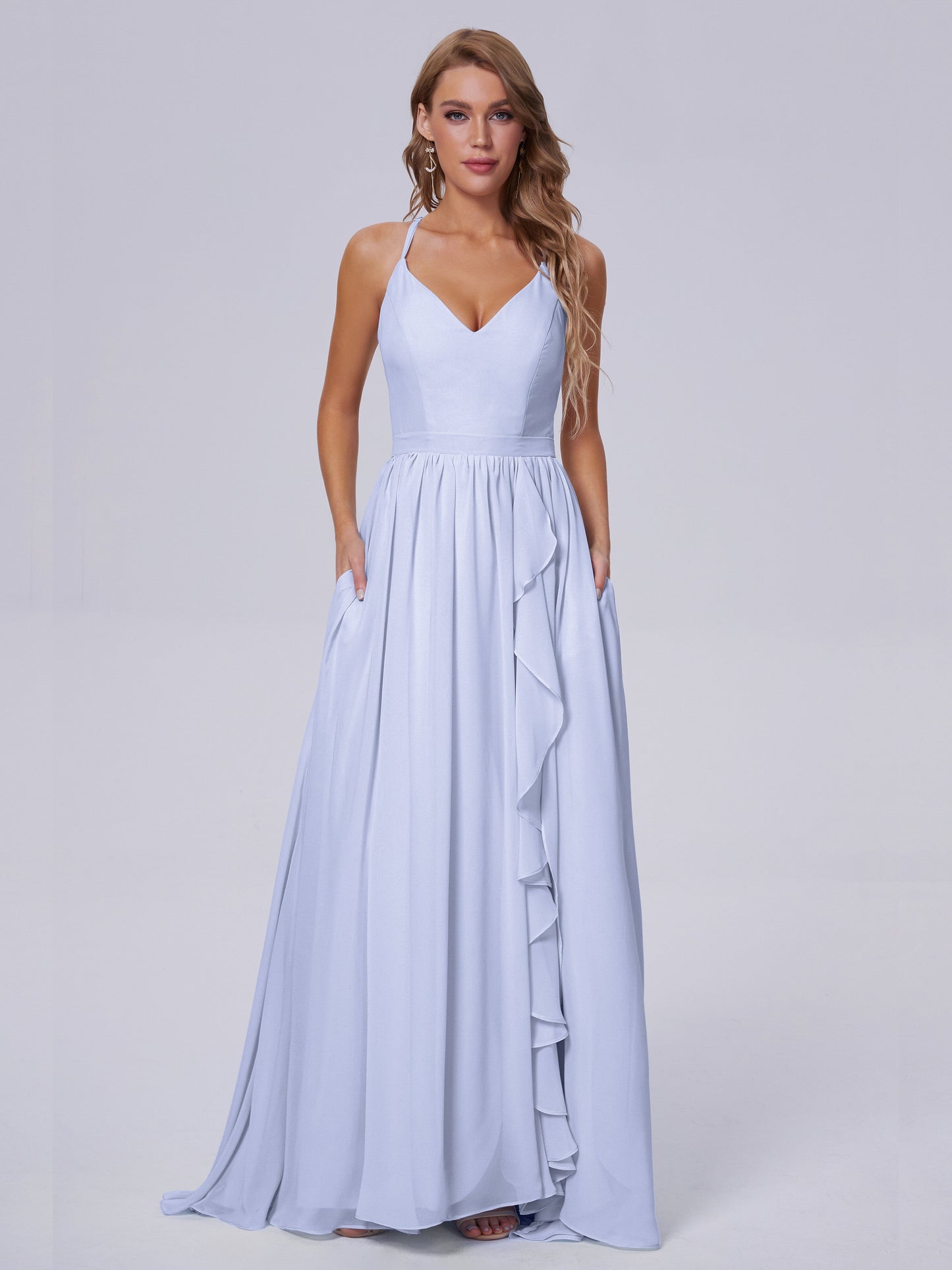 Teagan Elegant Straps Chiffon Long Bridesmaid Dresses