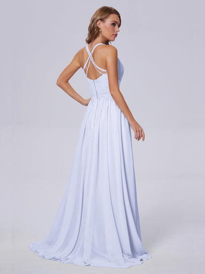 Teagan Elegant Straps Chiffon Long Bridesmaid Dresses