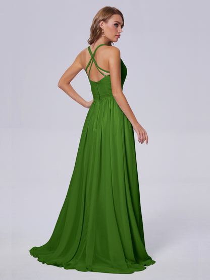 Teagan Elegant Straps Chiffon Long Bridesmaid Dresses
