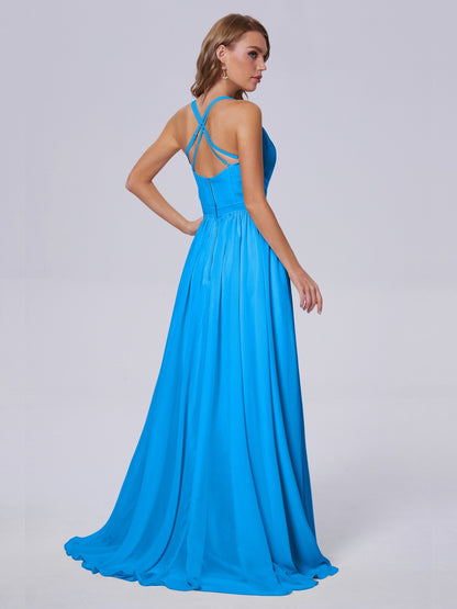 Teagan Elegant Straps Chiffon Long Bridesmaid Dresses
