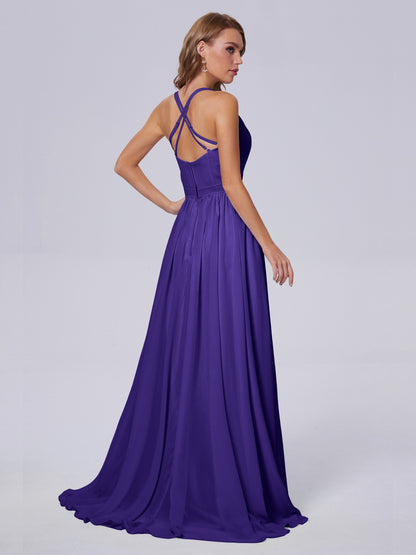 Teagan Elegant Straps Chiffon Long Bridesmaid Dresses