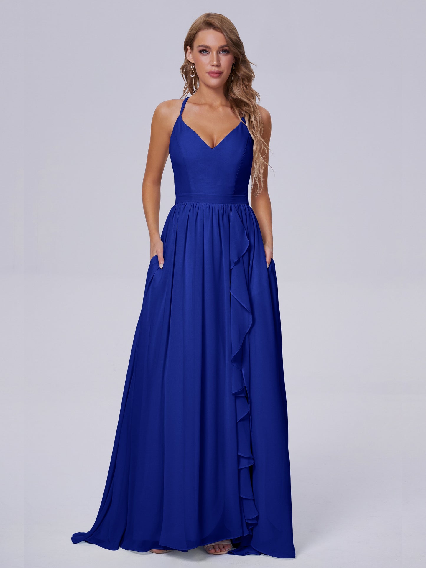 Teagan Elegant Straps Chiffon Long Bridesmaid Dresses