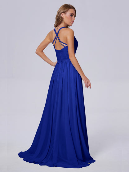 Teagan Elegant Straps Chiffon Long Bridesmaid Dresses