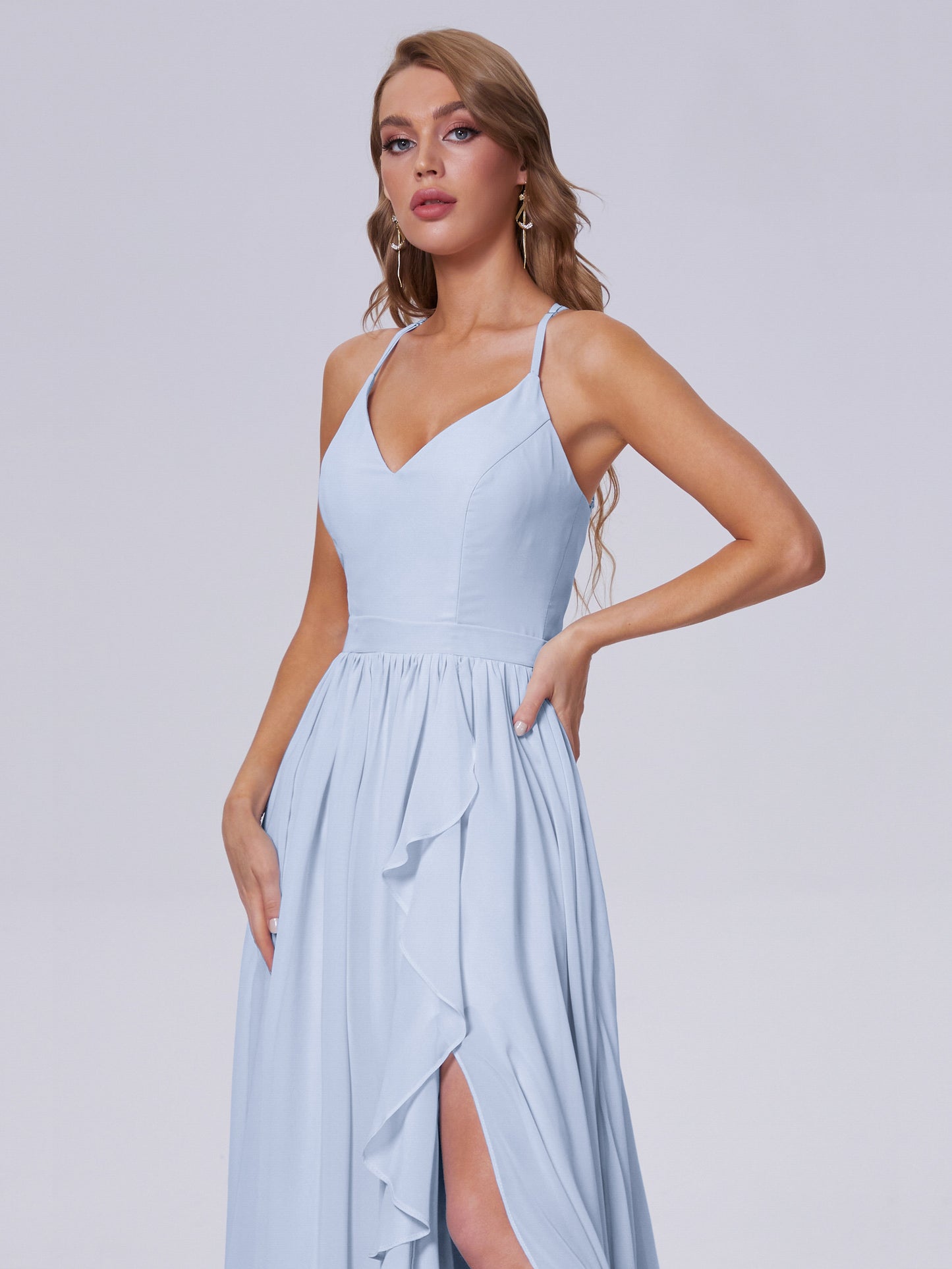 Teagan Elegant Straps Chiffon Long Bridesmaid Dresses