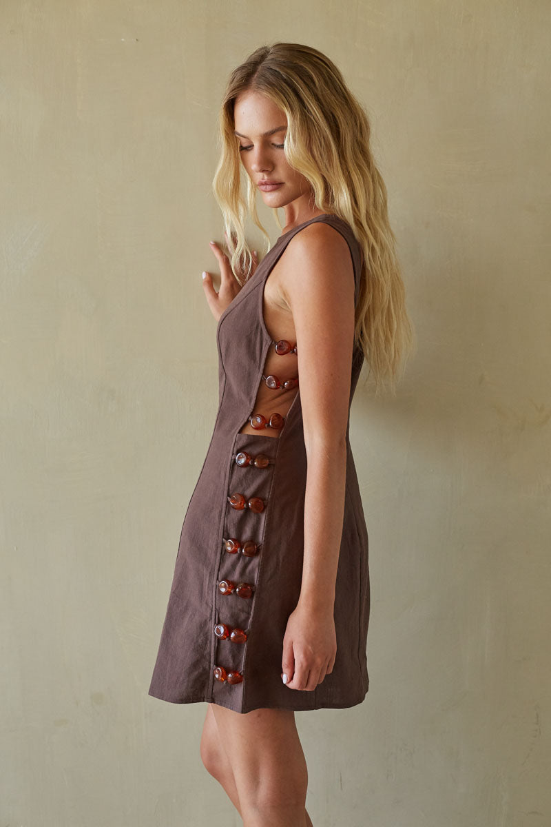 Zayla Beaded Mini Dress